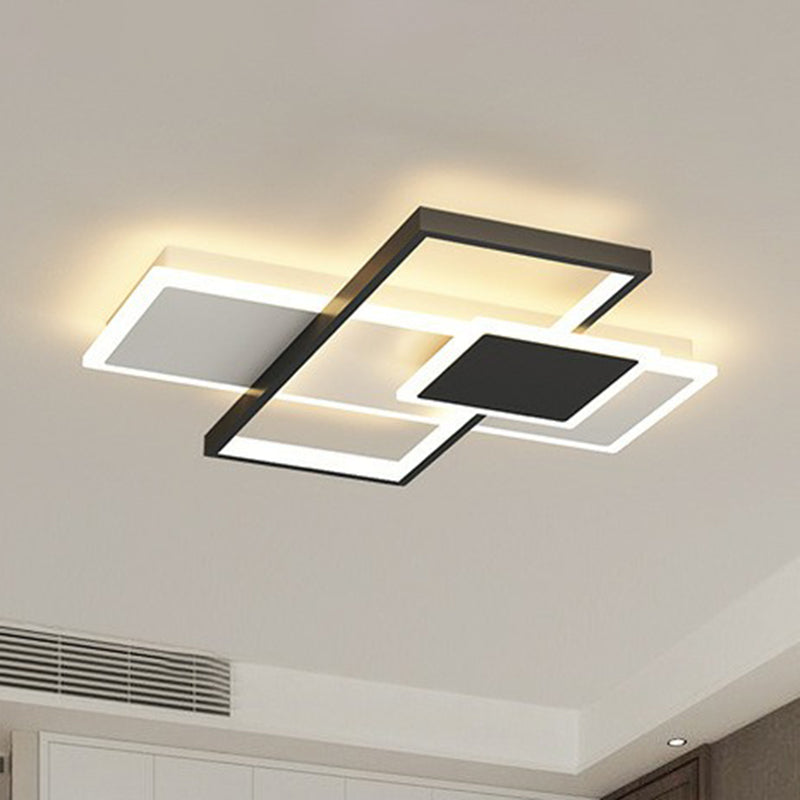 Rectangle LED Flush Mount Ceiling Light - Modern Simplicity for Living Rooms