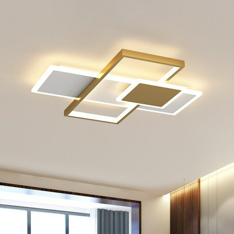 Rectangle LED Flush Mount Ceiling Light - Modern Simplicity for Living Rooms