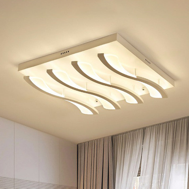 Nordic Style Acrylic Wave LED Ceiling Light for Living Room
