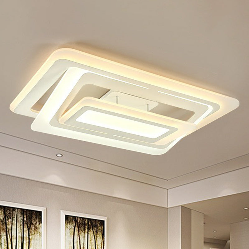 Simplicity White LED Acrylic Flush Mount Light - Perfect for Living Room Ceiling