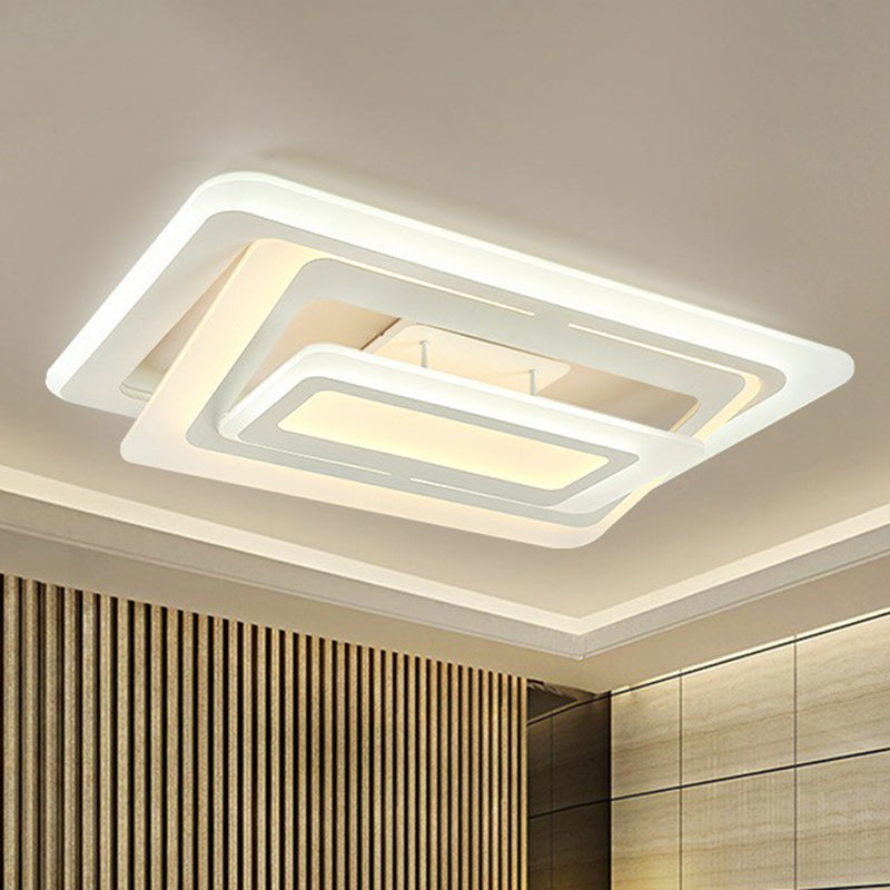 Simplicity White LED Acrylic Flush Mount Light - Perfect for Living Room Ceiling