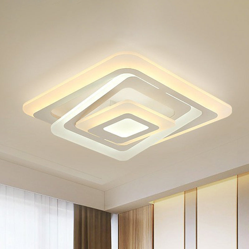 Simplicity White LED Acrylic Flush Mount Light - Perfect for Living Room Ceiling