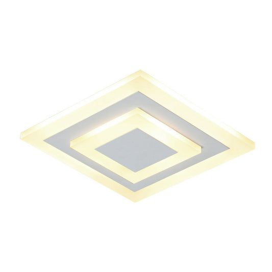 Contemporary Flush Ceiling Light: Geometric Acrylic Led Fixture