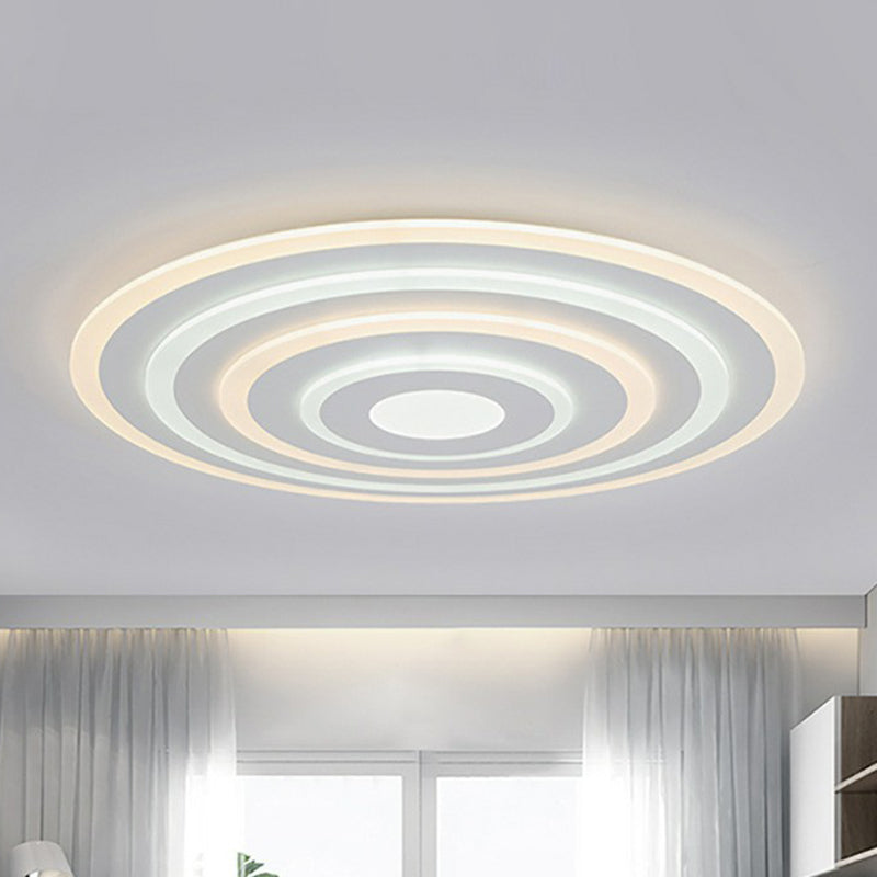 Ultra-Thin White Acrylic LED Ceiling Light - Contemporary Flush Mount Fixture