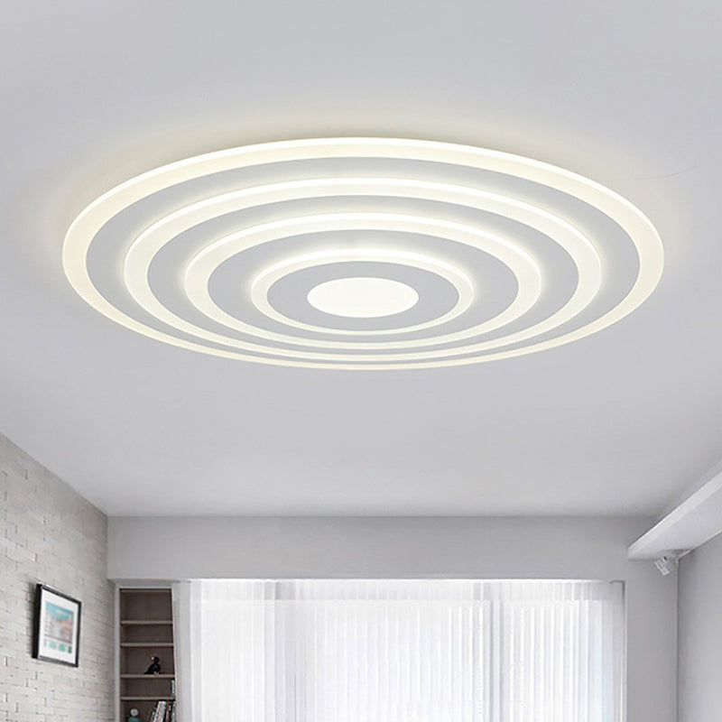 Ultra-Thin White Acrylic LED Ceiling Light - Contemporary Flush Mount Fixture