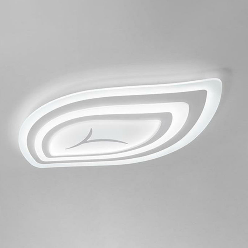 Simplicity Acrylic Living Room LED Flush Mount Ceiling Light in White