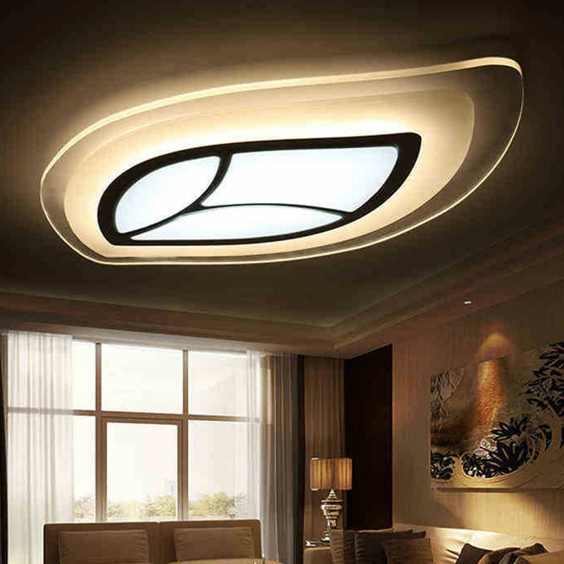 Modern Clear Acrylic Leaf LED Ceiling Light for Living Room