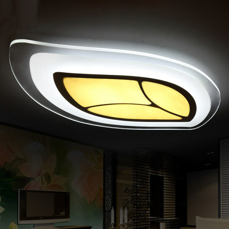 Modern Clear Acrylic Leaf LED Ceiling Light for Living Room
