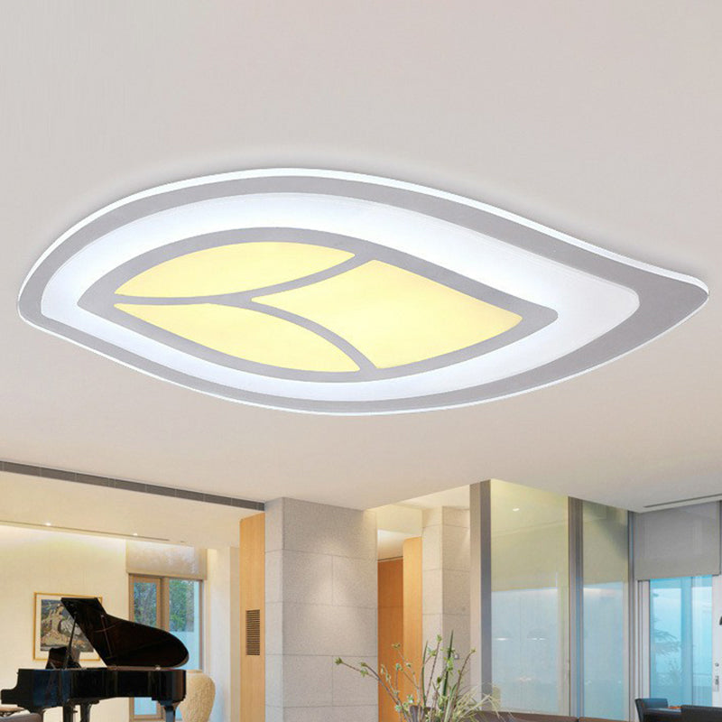 Modern Clear Acrylic Leaf LED Ceiling Light for Living Room