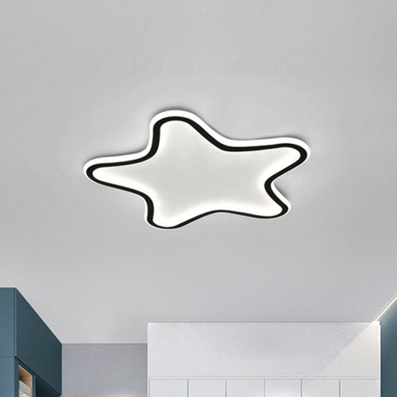 Plafonnier LED moderne en aluminium pour chambre d'enfant - Plafonnier Loop Flush en noir