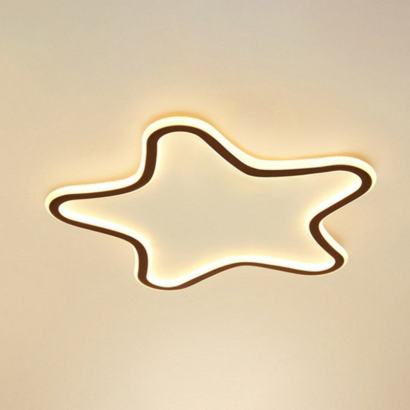 Plafonnier LED moderne en aluminium pour chambre d'enfant - Plafonnier Loop Flush en noir