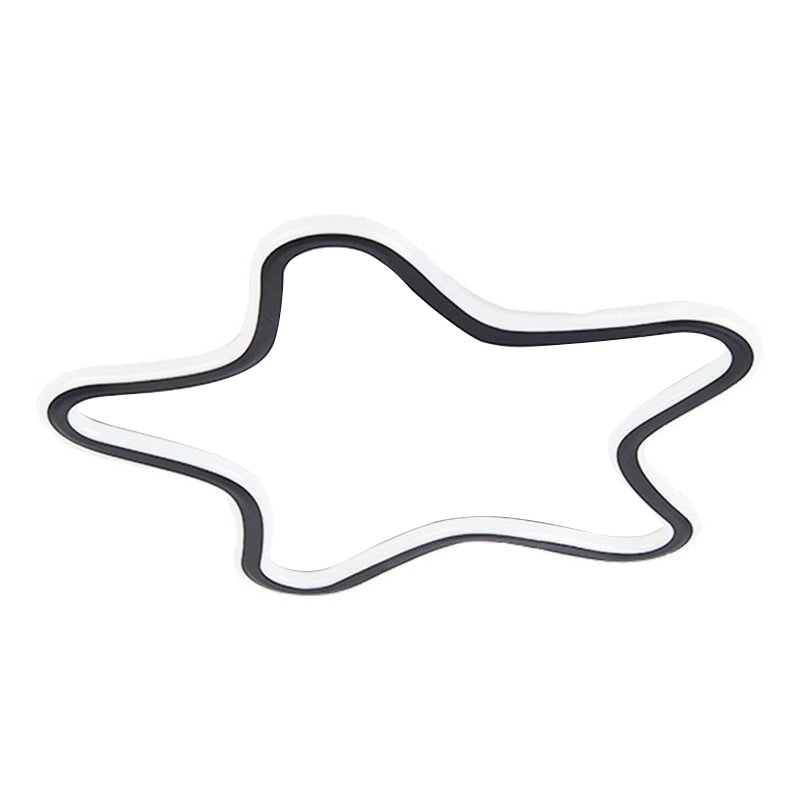 Plafonnier LED moderne en aluminium pour chambre d'enfant - Plafonnier Loop Flush en noir