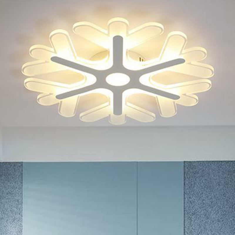 Modern Acrylic LED Snowflake Flush Mount Ceiling Light for Living Room