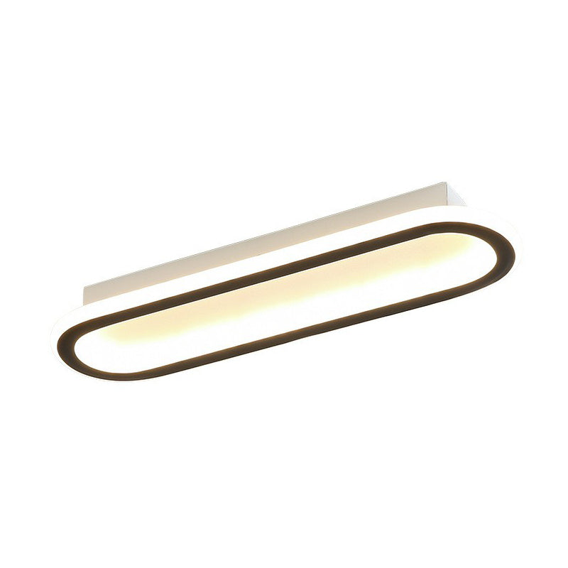 Modern Black LED Flush Ceiling Light for Corridors - Linear Acrylic Design