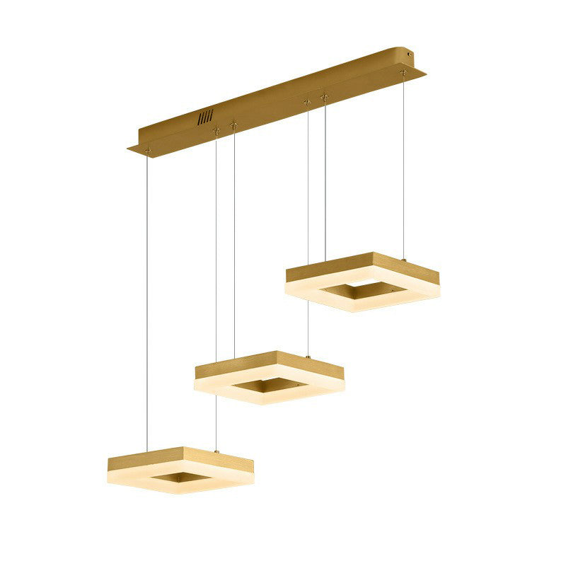 Modern Geometric LED Ceiling Lamp - Metallic Finish, 3 Bulbs - Dining Room Light Fixture