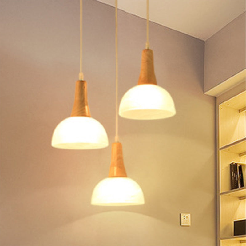 Contemporary White Glass Hanging Light with 3 Heads - Perfect for Dining Room Ceiling Lighting