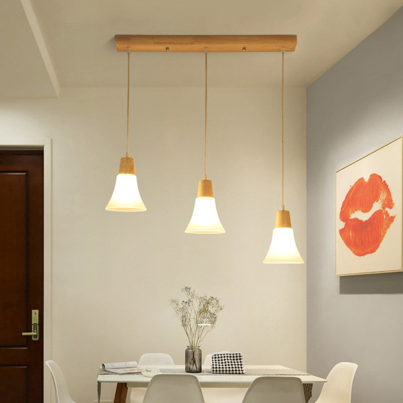 Contemporary White Glass Hanging Light with 3 Heads - Perfect for Dining Room Ceiling Lighting