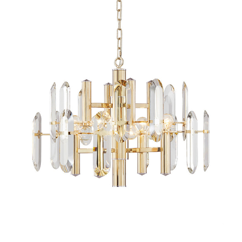 Modern Metal Frame Gold Chandelier Light Fixture, 8/10 Lights, 23.5"/31.5" Wide