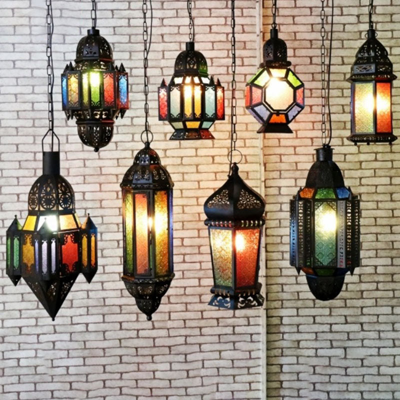 Black Retro-Style House Shaped Metallic Ceiling Light For Restaurants