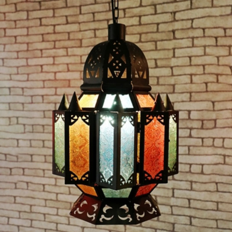 Black Retro-Style House Shaped Metallic Ceiling Light For Restaurants / J