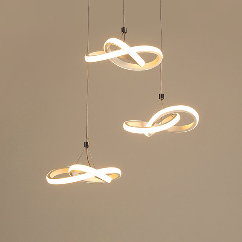Nordic Style Seamless Curves Pendant LED Light for Dining Room - Aluminum Hangable Lighting