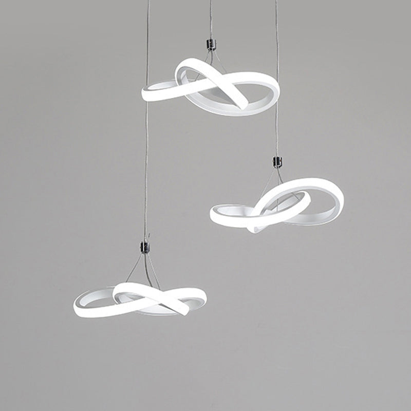 Nordic Style Seamless Curves Pendant LED Light for Dining Room - Aluminum Hangable Lighting