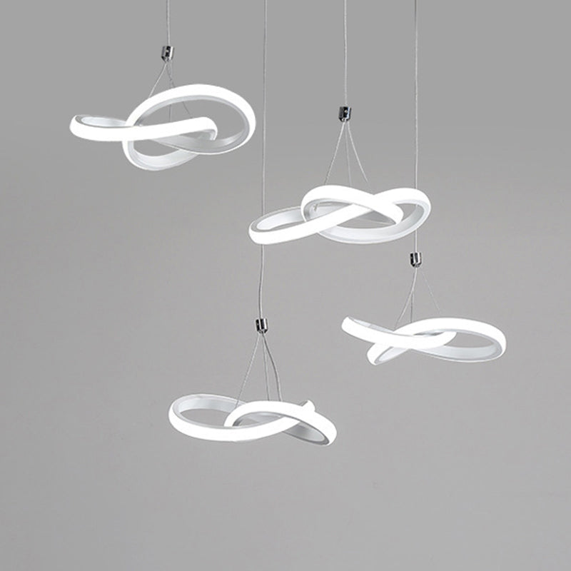 Nordic Style Seamless Curves Pendant LED Light for Dining Room - Aluminum Hangable Lighting