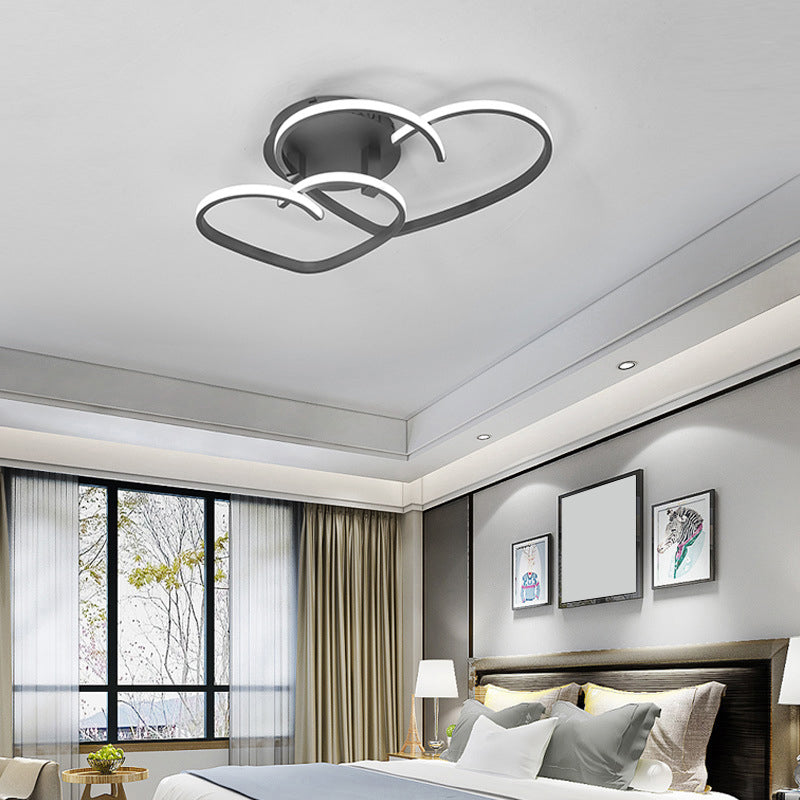 Contemporary Flush Mount LED Ceiling Light for Living Room - Acrylic Heart Design