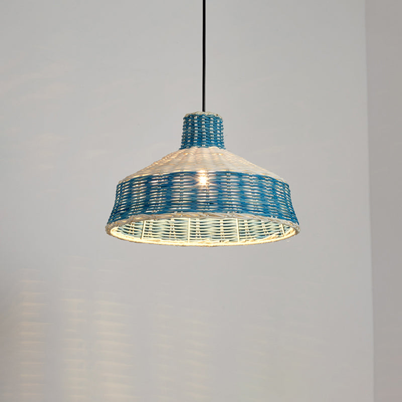 Rattan Wood Hanging Pendant Light For Modern Restaurants - Shaded Ceiling Design