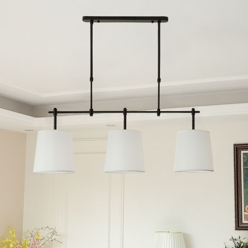 Vintage Fabric Pendant Light With 3 Bulbs Ideal For Dining Room White
