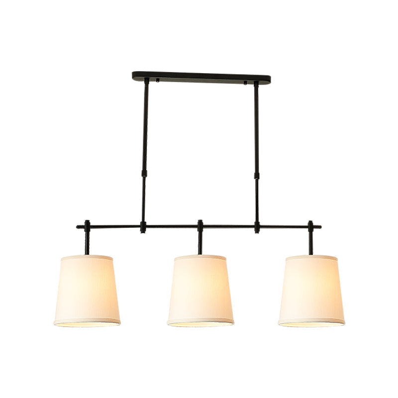 Vintage Fabric Pendant Light With 3 Bulbs Ideal For Dining Room White
