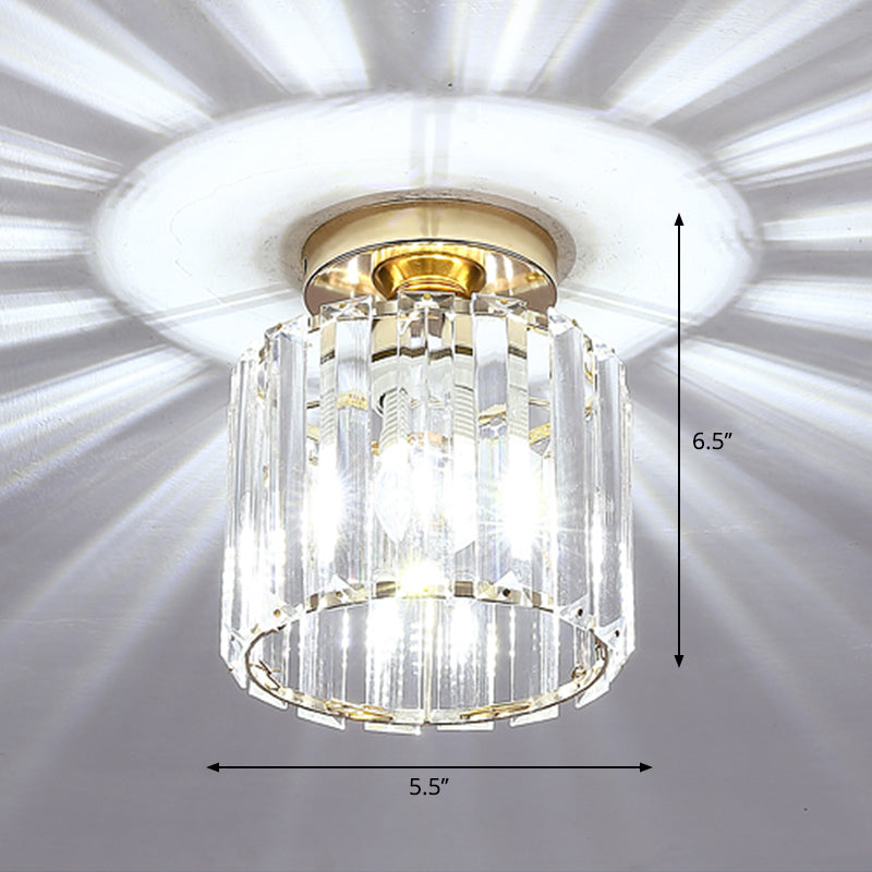 Contemporary Geometric Crystal Prism Flush Mount LED Ceiling Light Fixture