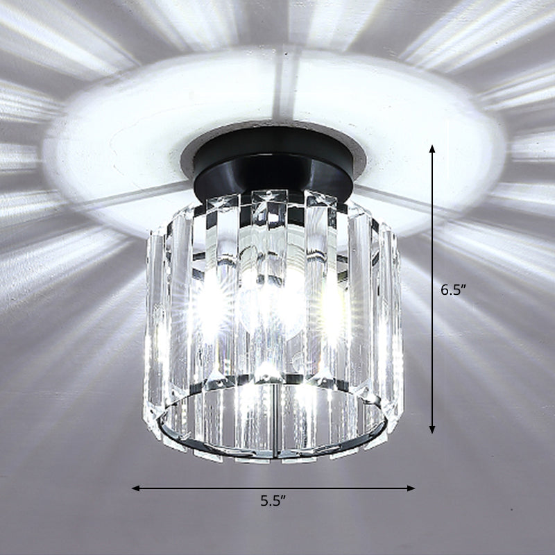 Contemporary Geometric Crystal Prism Flush Mount LED Ceiling Light Fixture