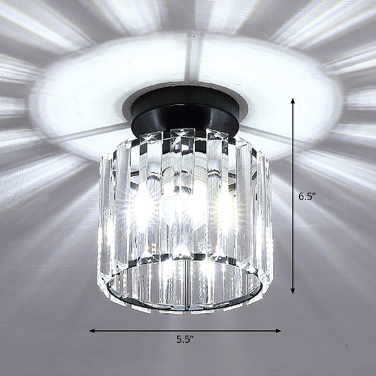 Contemporary Geometric Crystal Prism Flush Mount LED Ceiling Light Fixture