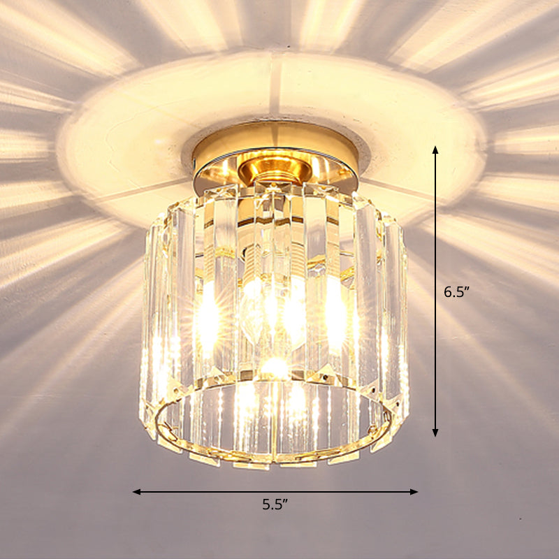 Contemporary Geometric Crystal Prism Flush Mount LED Ceiling Light Fixture