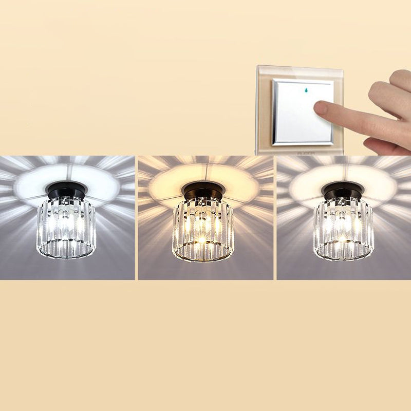 Contemporary Geometric Crystal Prism Flush Mount LED Ceiling Light Fixture