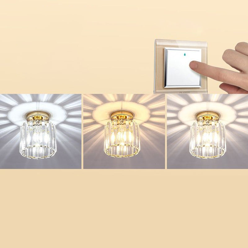 Contemporary Geometric Crystal Prism Flush Mount LED Ceiling Light Fixture