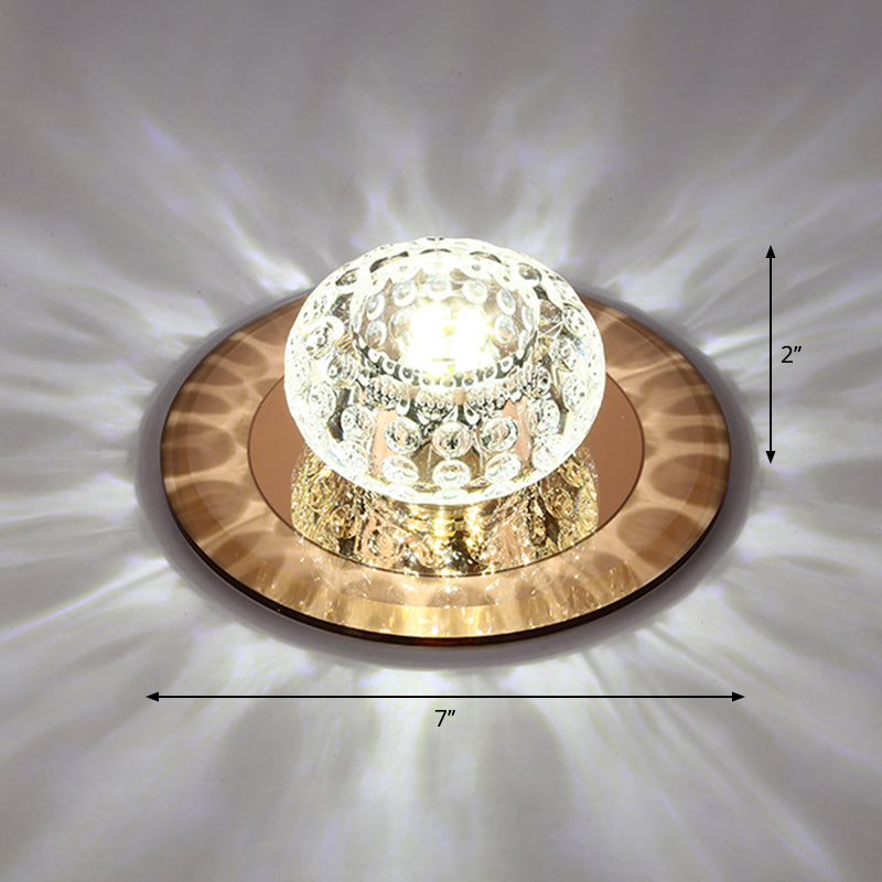 LED Crystal Corridor Ceiling Light - Modern Doughnut Flush Mount Design