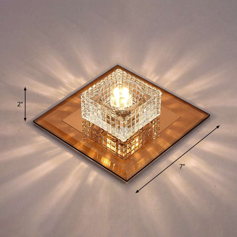 Clear Crystal Passage LED Flush Mount Ceiling Light - Simple & Sleek Design