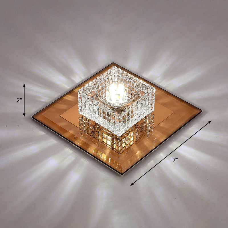 Clear Crystal Passage LED Flush Mount Ceiling Light - Simple & Sleek Design