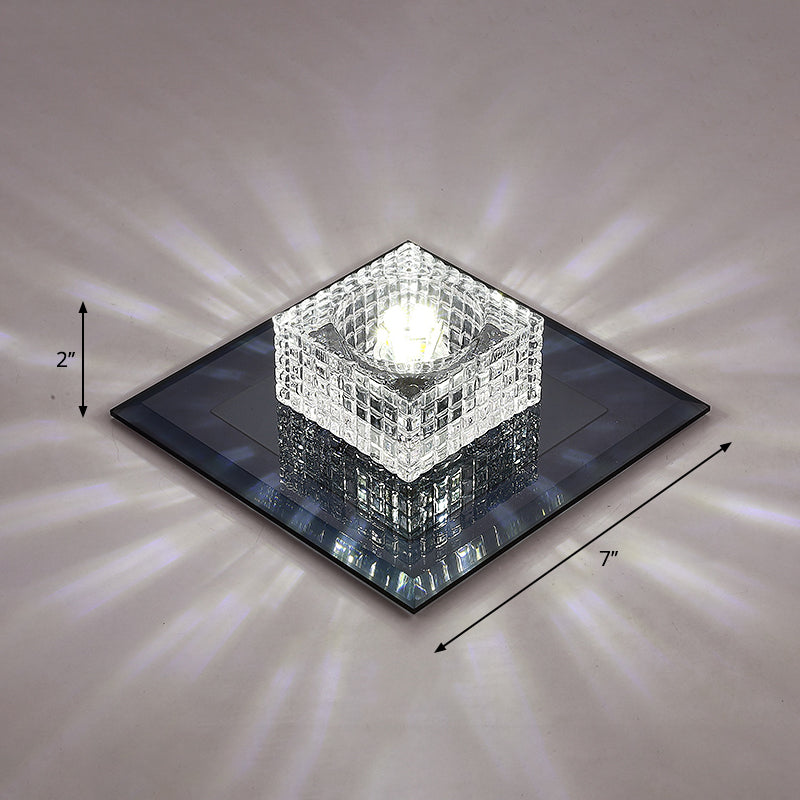 Clear Crystal Passage LED Flush Mount Ceiling Light - Simple & Sleek Design