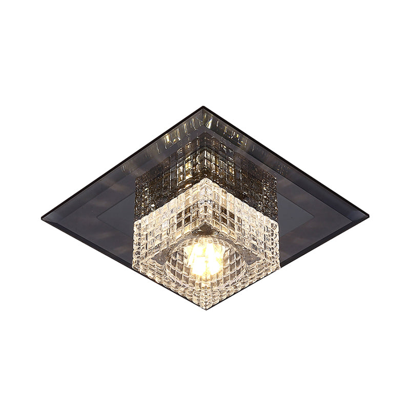 Clear Crystal Passage LED Flush Mount Ceiling Light - Simple & Sleek Design