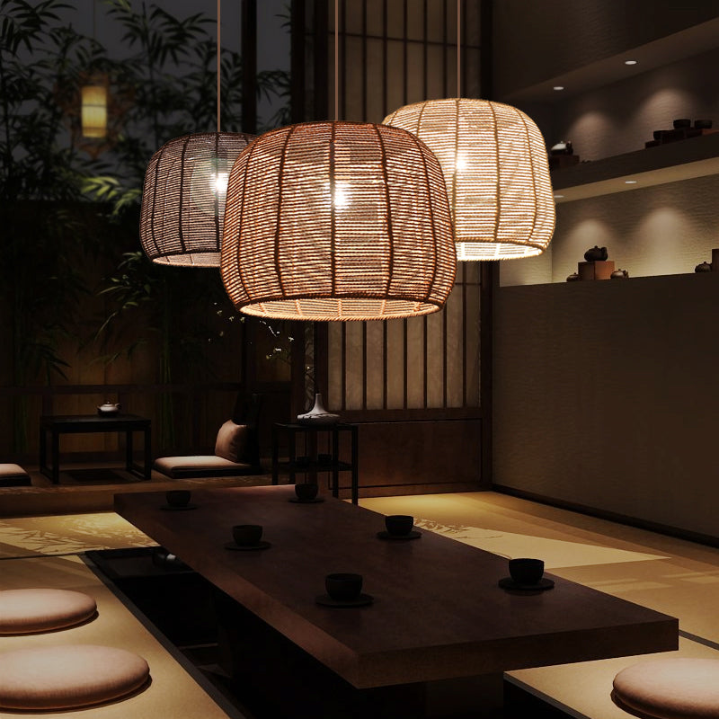 Handmade Hemp Rope Pendant Light For Restaurants