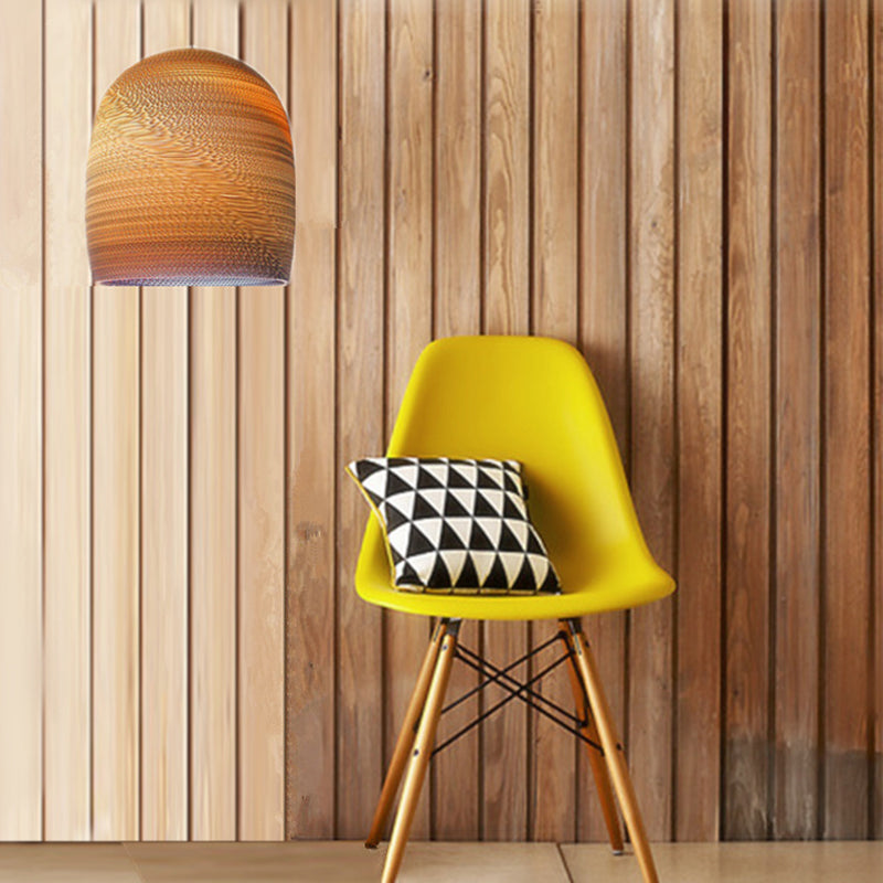 Minimalist Brown Silkworm Suspension Lighting - Rattan Pendant Ceiling Light / C
