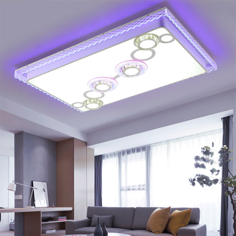 Plafonnier LED en fer avec bulles de cristal pour salons nordiques