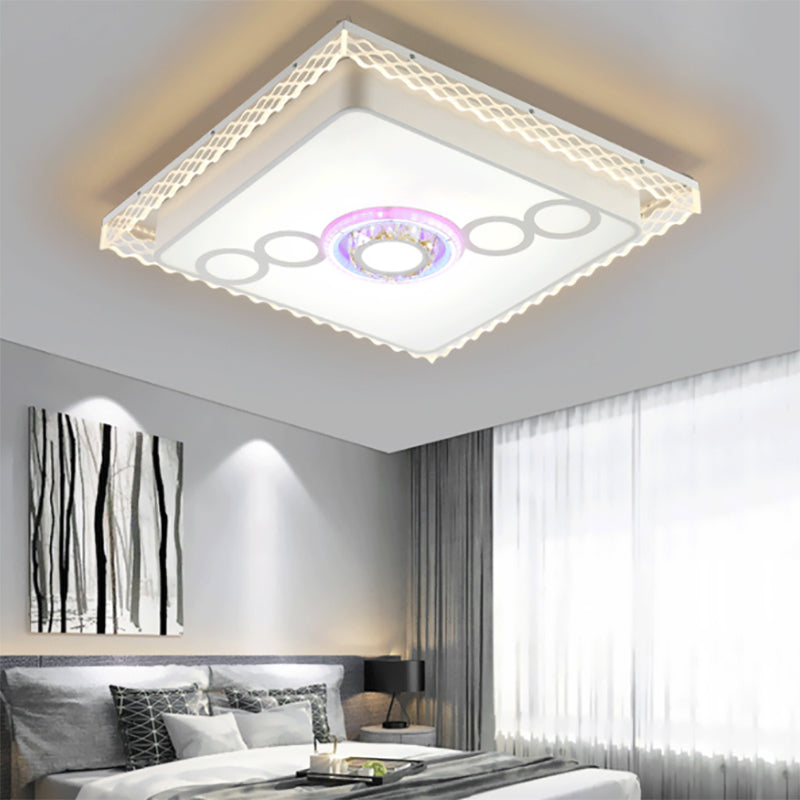 Plafonnier LED en fer avec bulles de cristal pour salons nordiques