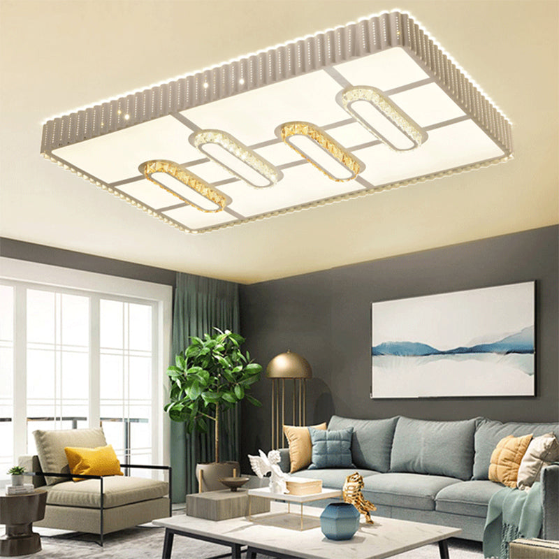 Modern LED Crystal Ceiling Flush Mount Lamp with Multi-Pattern Design