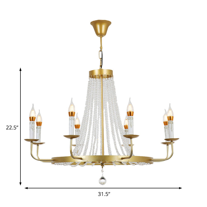 Stunning Crystal Tassel Chandelier Pendant - 5/8/12 Lights - Hangs from Ceiling - Brass Finish