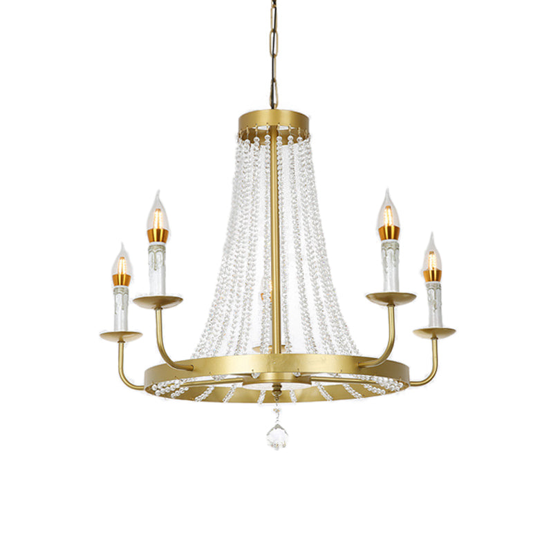 Stunning Crystal Tassel Chandelier Pendant - 5/8/12 Lights - Hangs from Ceiling - Brass Finish