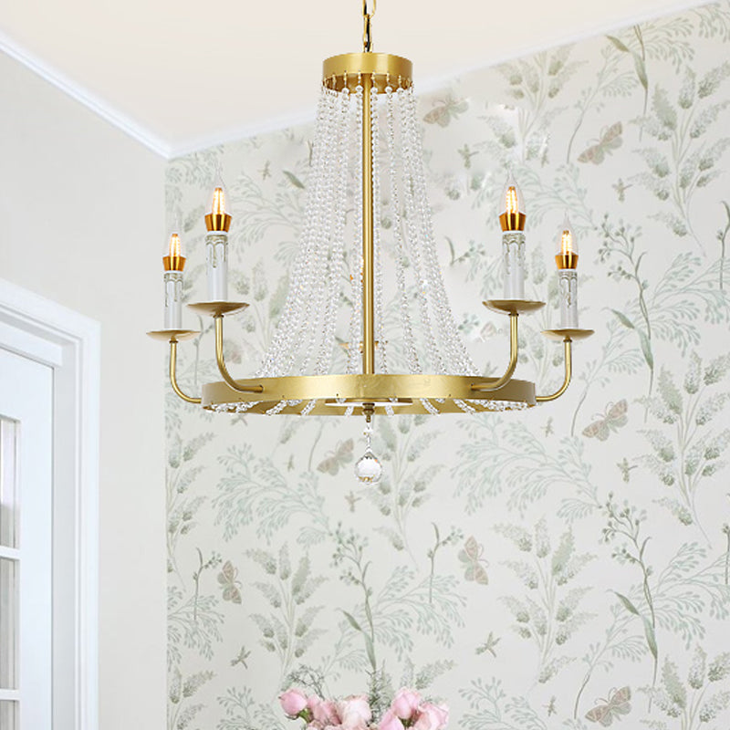 Stunning Crystal Tassel Chandelier Pendant - 5/8/12 Lights - Hangs from Ceiling - Brass Finish